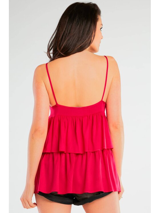 Awama Awama Bluzka A432 Fioletowy Basic Fit