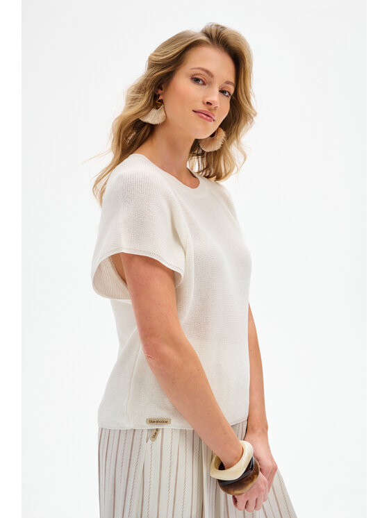 blue shadow blue shadow Top Rene Biały Regular Fit