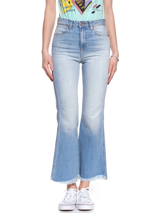 Wrangler Wrangler Jeansy RETRO FLARE Niebieski Loose Fit