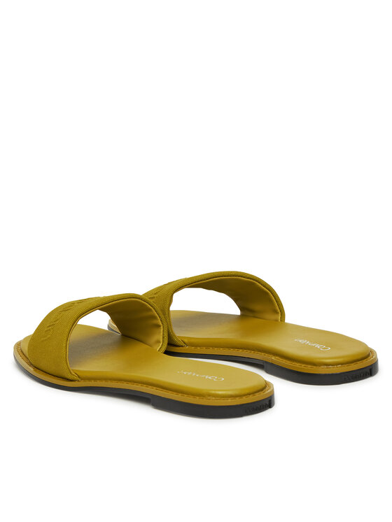 Calvin Klein Calvin Klein Papucs Flat Slide - He HW0HW02378 Zöld