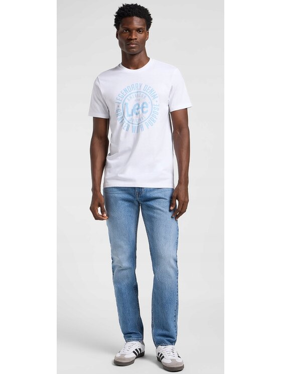 Lee Lee T-Shirt Logo Tee Biały Regular Fit