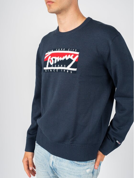 Tommy Hilfiger Tommy Hilfiger Sweter DM0DM13045 Granatowy Regular Fit