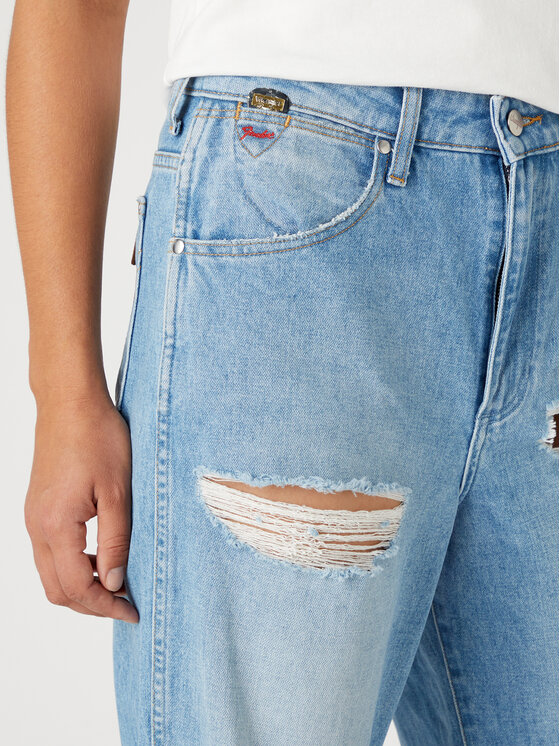 Wrangler Wrangler Jeansy Mom Relaxed W24M96M28 112327225 Błękitny Relaxed Fit