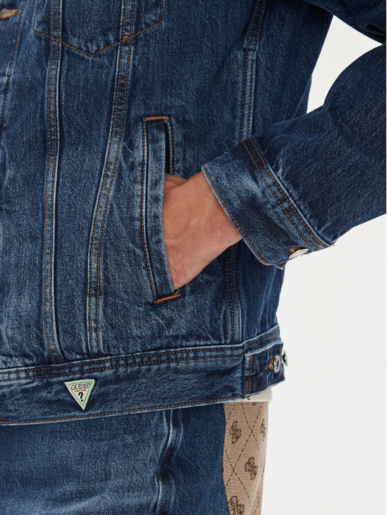 Guess Guess Jeansová bunda M5YXN1 D5KT3 Tmavomodrá Regular Fit