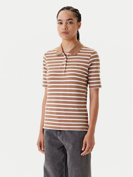 Tommy Hilfiger Tommy Hilfiger Polo 1895 WW0WW43224 Brązowy Regular Fit