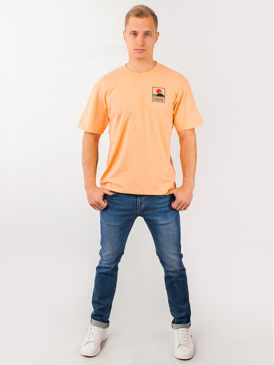 Edwin Edwin T-shirt Sunset On Mt Fuji Ts I025881 TG372M4 CTP67 Arancione Regular Fit