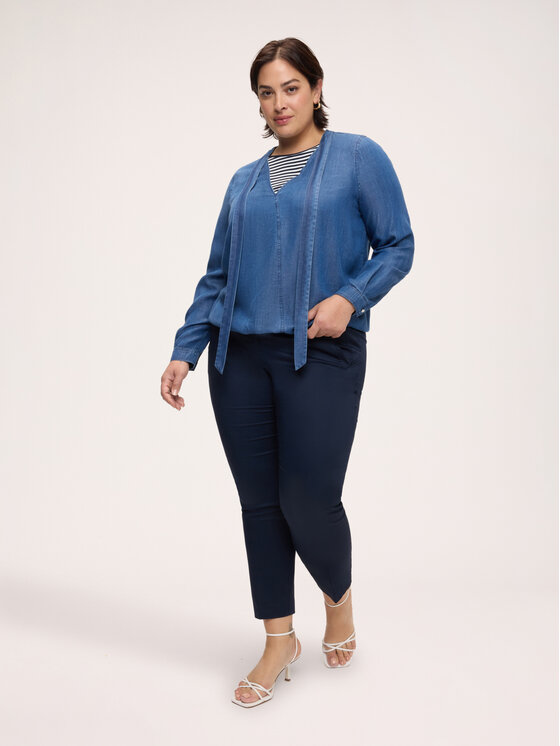 Fiorella Rubino Fiorella Rubino Bluzka 2127T002513N024 Niebieski Boxy Fit