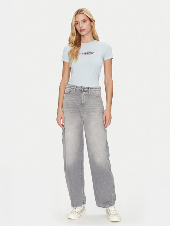 Guess Jeans Guess Jeans T-Shirt W4YI03 J1314 Błękitny Slim Fit