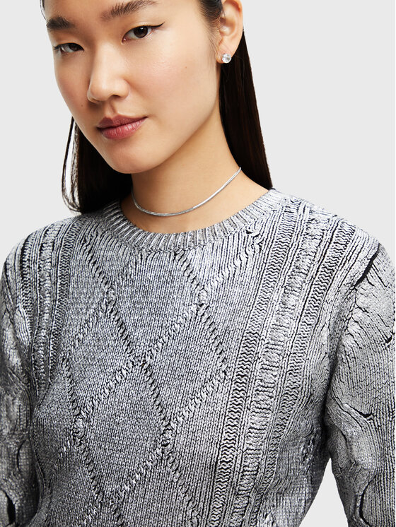 Desigual Desigual Pullover Johanna 22WWJF69 Silberfarben Regular Fit