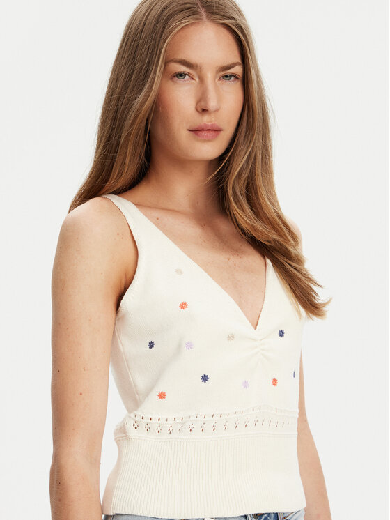 United Colors Of Benetton United Colors Of Benetton Top 10C1EH01A Beżowy Regular Fit