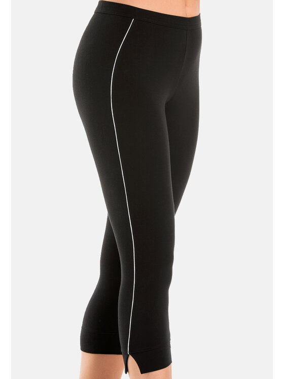 Teyli Teyli Legginsy bawełniane Athletico 3/4 Czarny Regular Fit