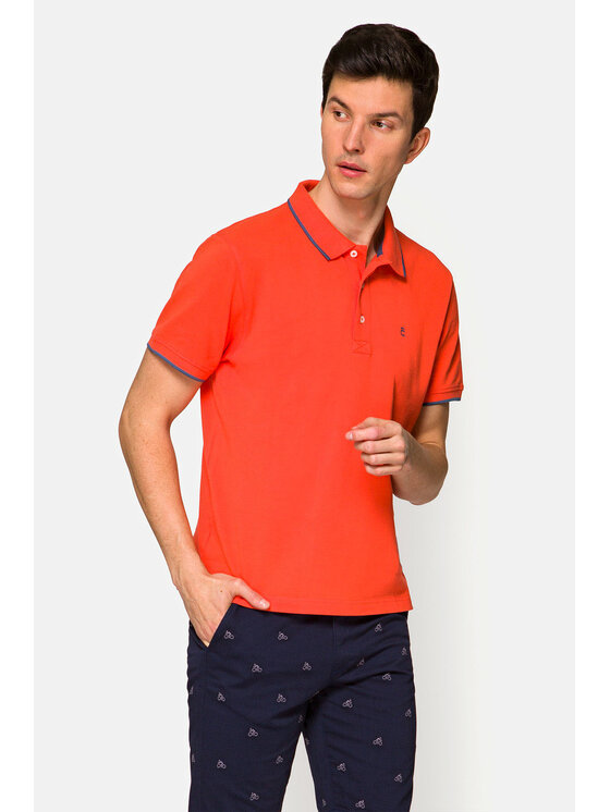 Lancerto Lancerto Polo Dominic PO124121000025 Pomarańczowy Regular Fit