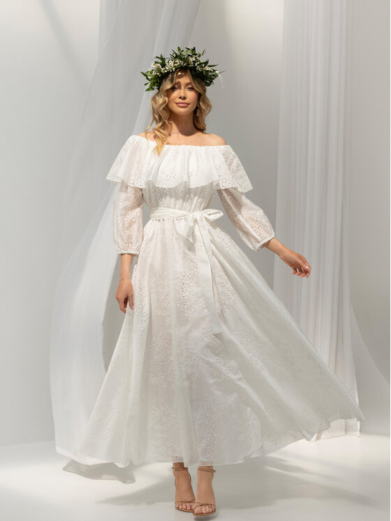 LIDIA KALITA LIDIA KALITA Sukienka koktajlowa Belle Biały Flare Fit