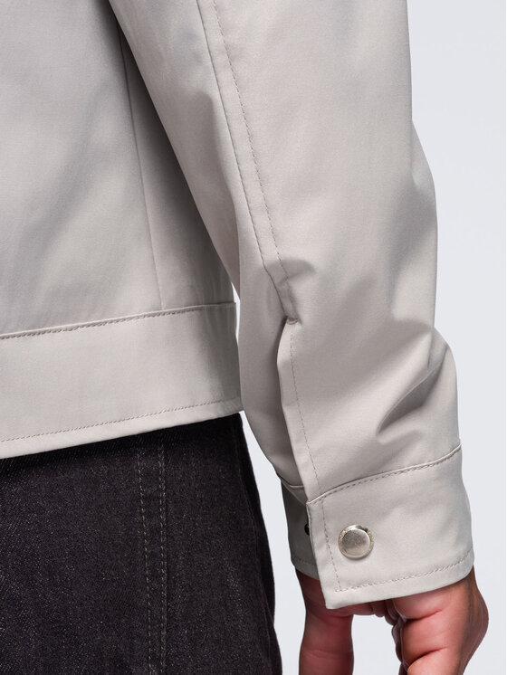 Ombre Ombre Kurtka przejściowa OM-JANP-0224 Szary Regular Fit