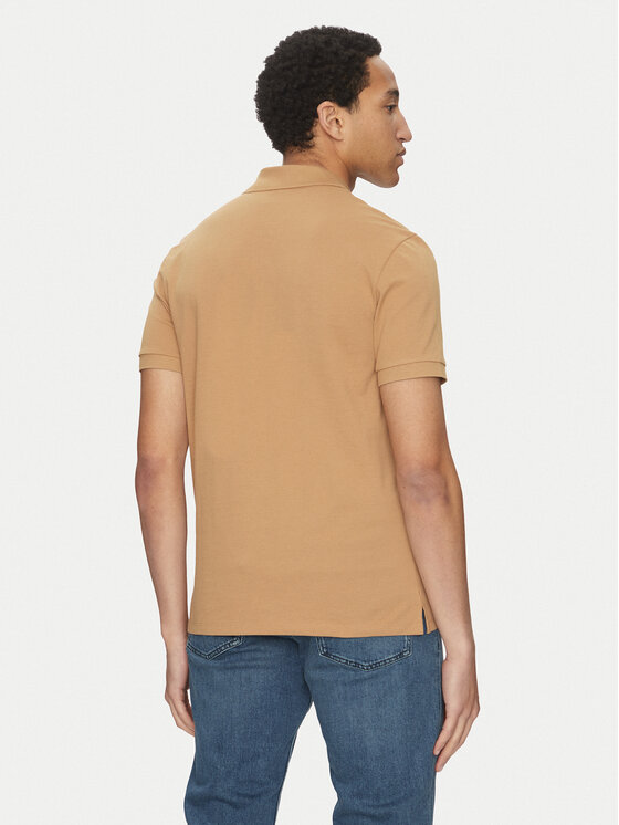 BOSS BOSS Тениска с яка и копчета Pallas 50468362 Бежов Regular Fit