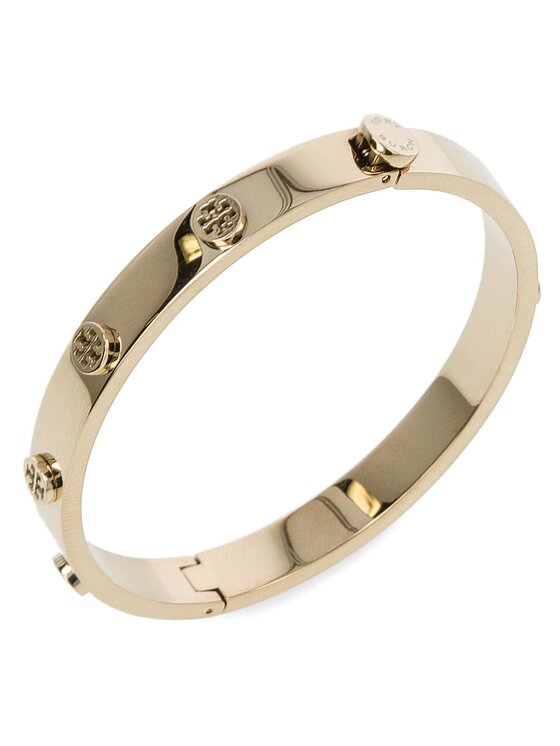 Tory Burch Bransoletka Logo Stud Hinge Bracelet 37396 Złoty Modivo.pl