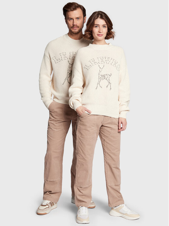 Leeves Leeves Pulover Unisex Antelope Écru Regular Fit