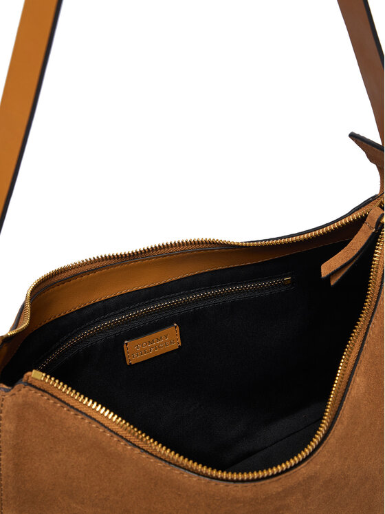 Tommy Hilfiger Tommy Hilfiger Käekott Th Statement Shoulder Bag Suede AW0AW18824 Pruun