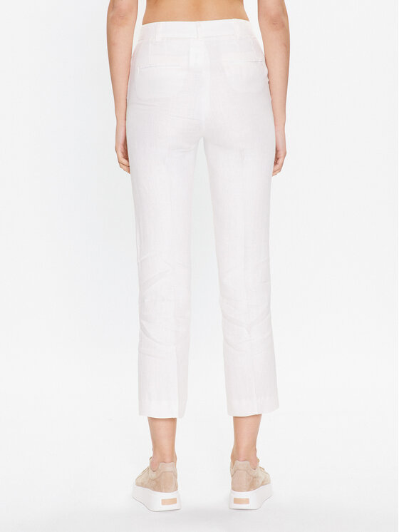 Marella Marella Hlače iz tkanine Livorno 2331311832 Bela Slim Fit