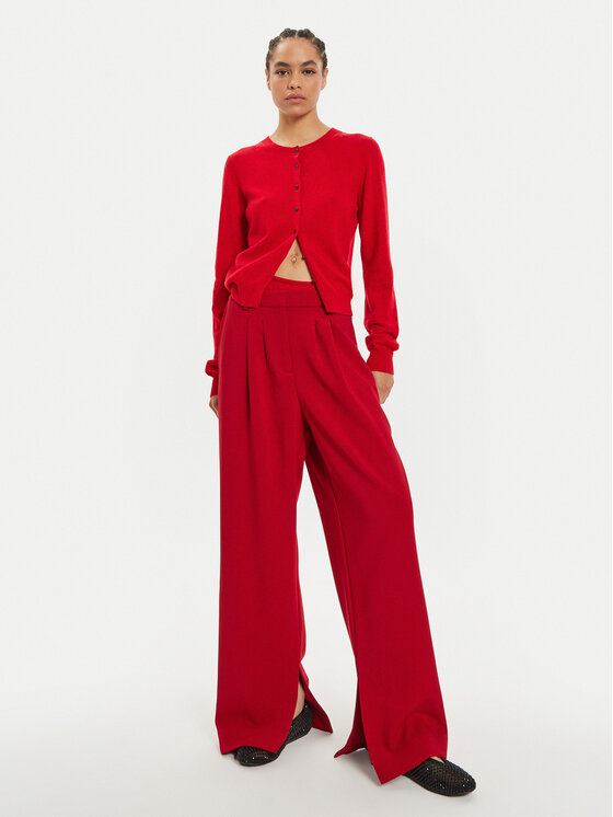 Herskind Herskind Kalhoty z materiálu Rupert 5317668 Červená Relaxed Fit