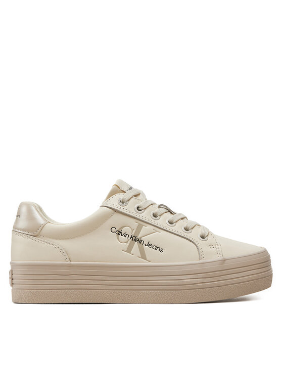 Sneakers Calvin Klein Jeans Vulc Flatform Laceup Lth YW0YW01474 Écru