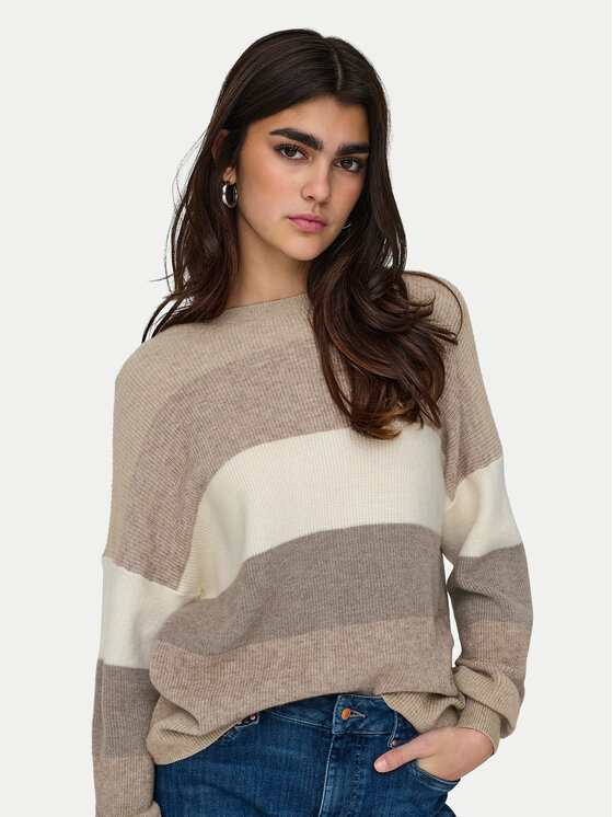 ONLY ONLY Kampsun Atia 15220044 Beež Regular Fit