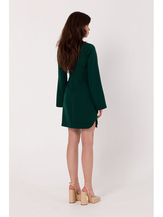 Makover Makover Každodenní šaty K181 Zelená Modern Fit