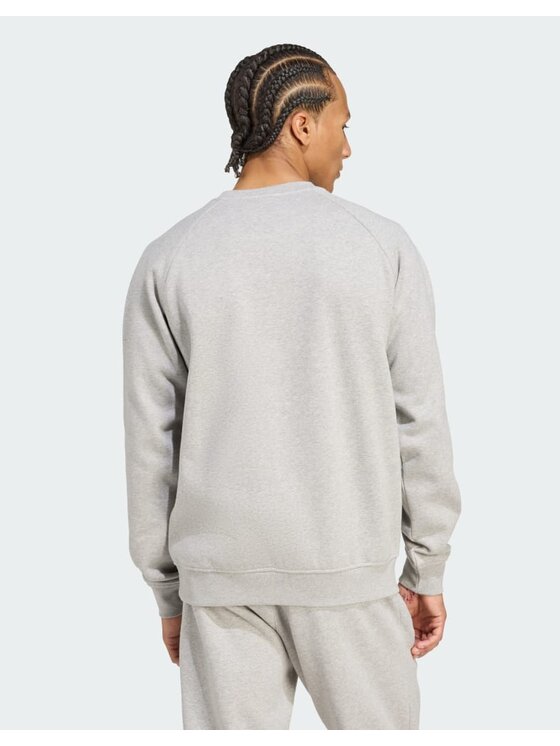 adidas adidas Longsleeve Trefoil Essentials Crew Szary jasny Regular Fit