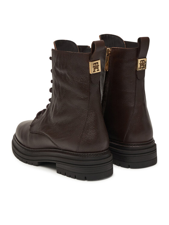 Tommy Hilfiger Tommy Hilfiger Pohodni čevlji Th Plaque Pebble Lace Boot Warm FW0FW08767 Rjava