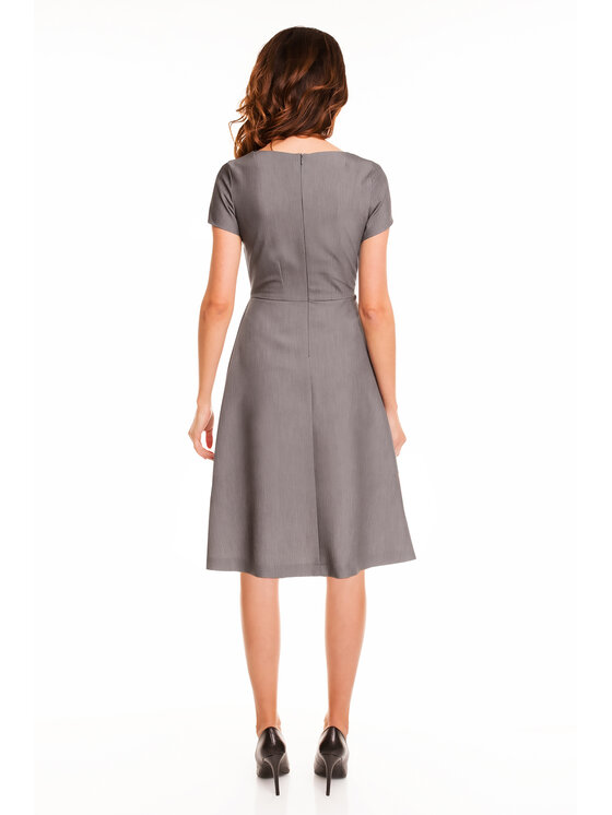 Awama Awama Sukienka letnia A130 Szary Basic Fit