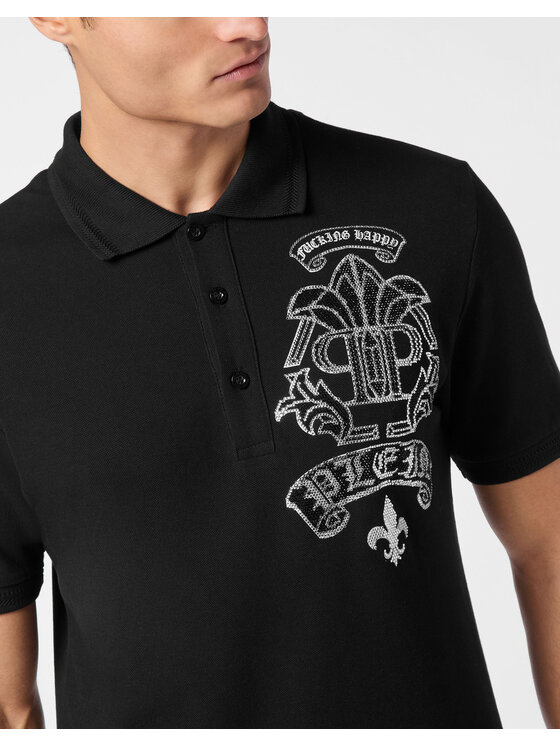 PHILIPP PLEIN PHILIPP PLEIN Polokošeľa 24857 Čierna Slim Fit