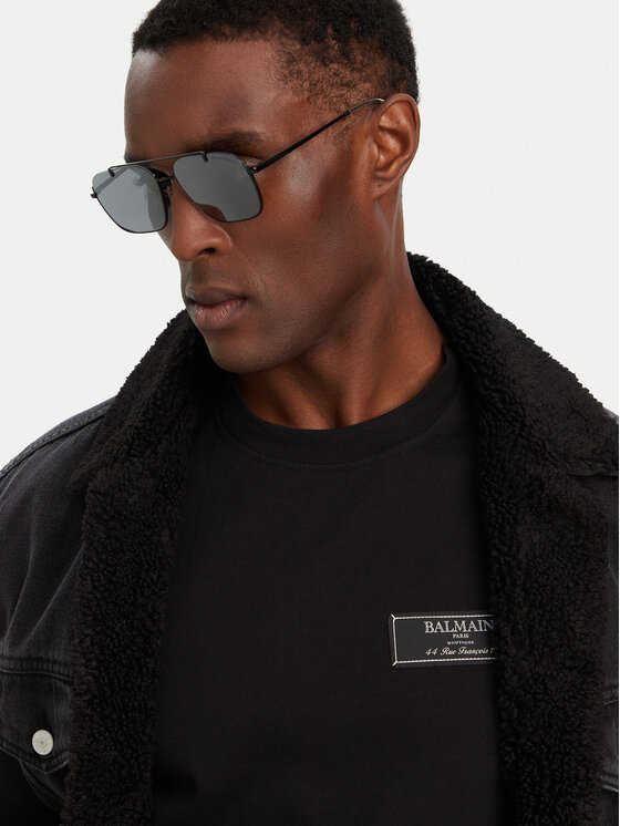 Balmain Balmain T-shirt DH1EG000JB54 Crna Regular Fit