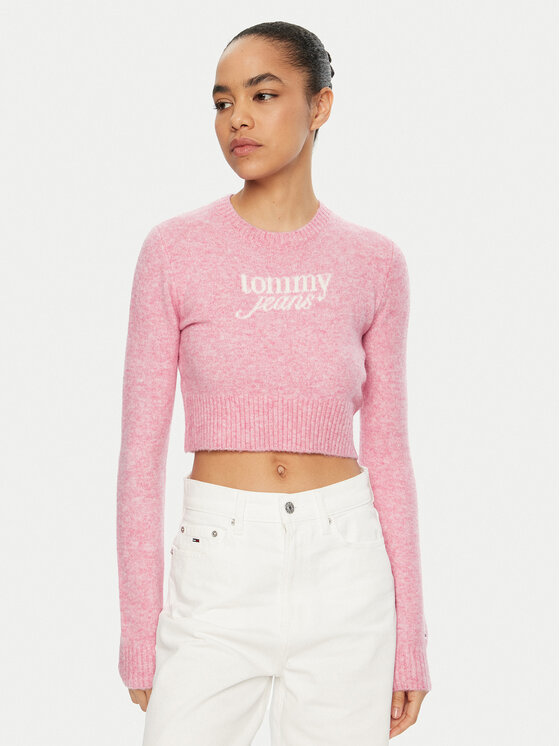 Tommy Jeans Sveter DW0DW19895 Ružová Regular Fit