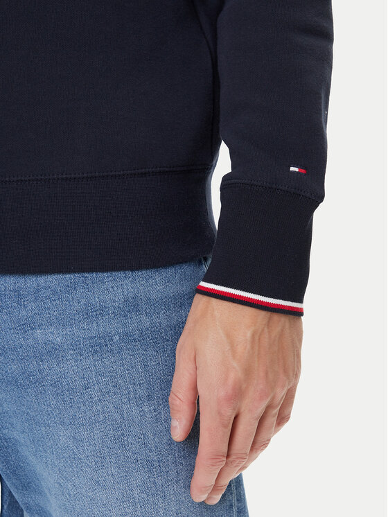 Tommy Hilfiger Tommy Hilfiger Pulóver Small Logo MW0MW37471 Sötétkék Regular Fit