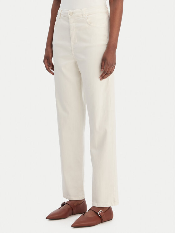Marella Marella Blugi Solista 2613131065 Écru Straight Fit