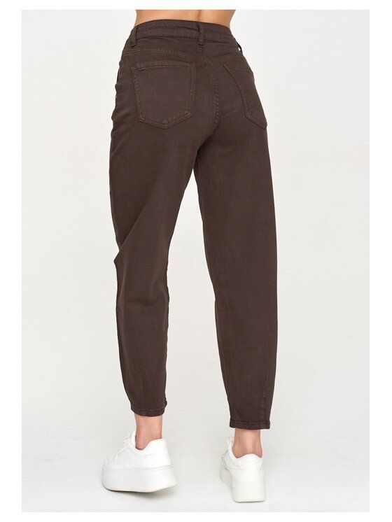 Makadamia Makadamia Jeansy C109 Brązowy Baggy Fit