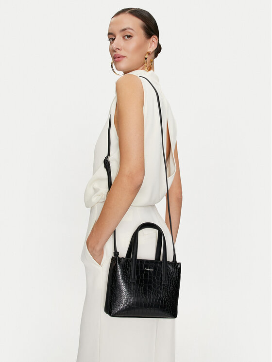 Calvin Klein Calvin Klein Handtasche Ck Must Mini Tote_Croco K60K612163 Schwarz
