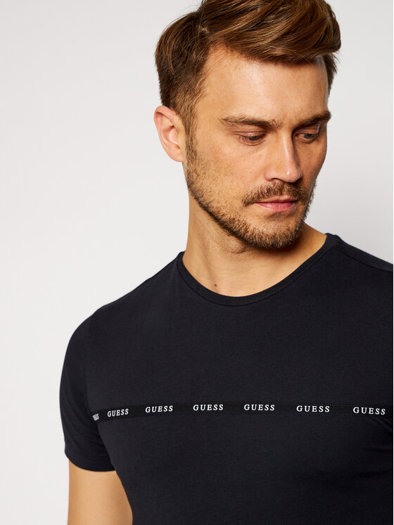 Guess Guess Tričko U0BM04 JR003 Čierna Regular Fit