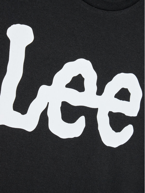 Lee Lee T-Shirt Wobbly Graphic LEE0002 Czarny Regular Fit