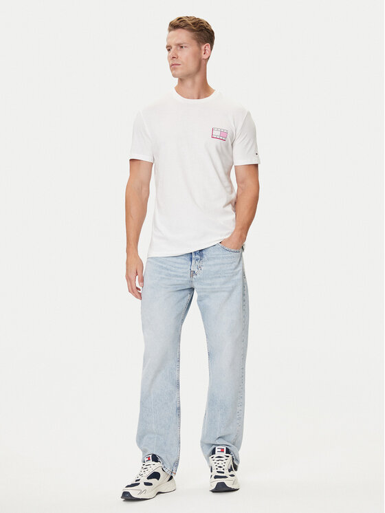 Tommy Jeans Tommy Jeans Тишърт Pop Color Flag DM0DM21577 Бял Regular Fit