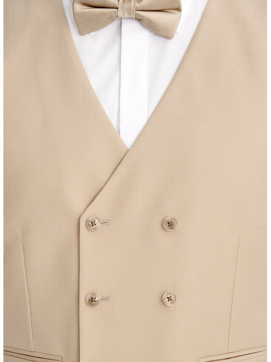Pako Lorente Pako Lorente Kamizelka garniturowa P26SP-8G-002 Beżowy Slim Fit