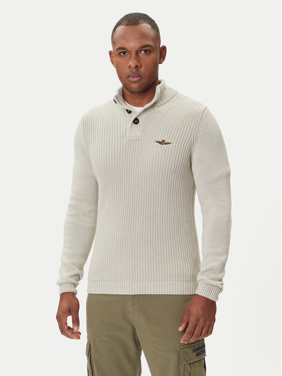 Aeronautica Militare Aeronautica Militare Džemper 252MA1572UL00409 Bež Slim Fit