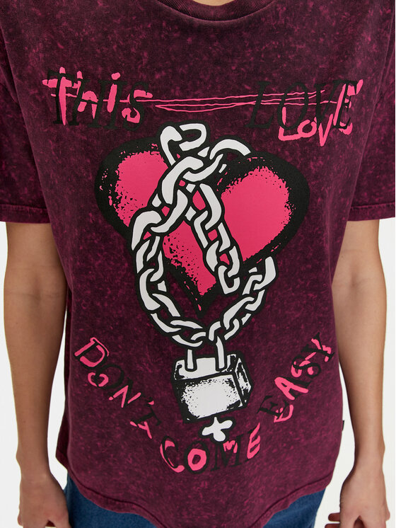 Vans Vans Tricou Love Shackle Oversized VN000GK6 Negru Regular Fit