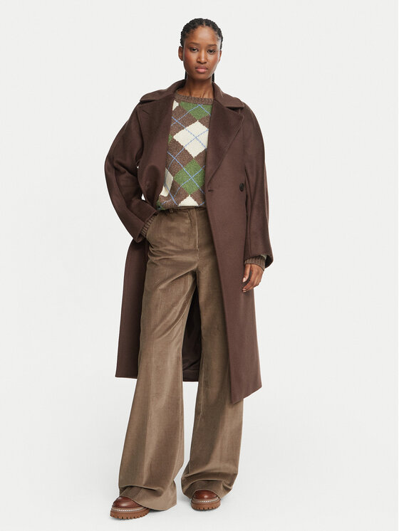 Weekend Max Mara Weekend Max Mara Cappotto di lana Resina 2625016102 Marrone scuro Regular Fit