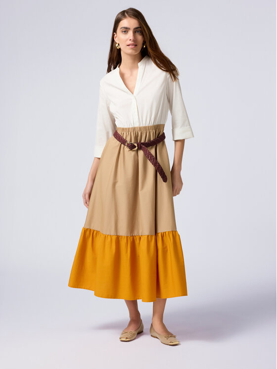 Oltre Oltre Abito da sera 7700R004808N0S6 Arancione Flared Fit