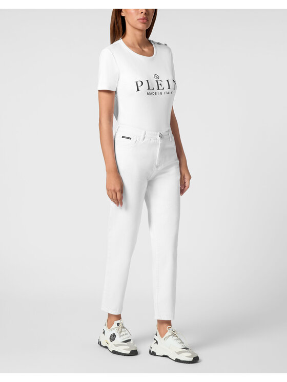 PHILIPP PLEIN PHILIPP PLEIN Jeansy 21705 Biały Mom Fit