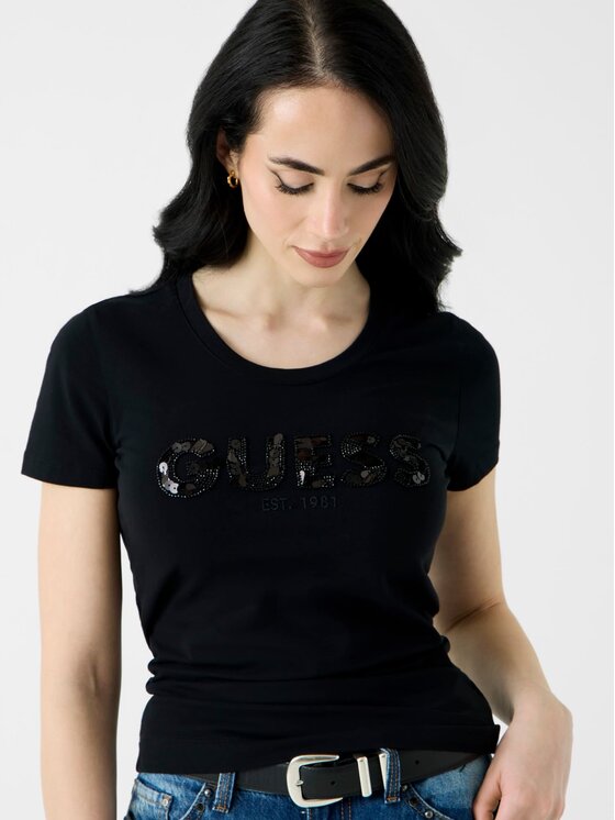 Guess Guess Póló 174863 Fekete Classic Fit