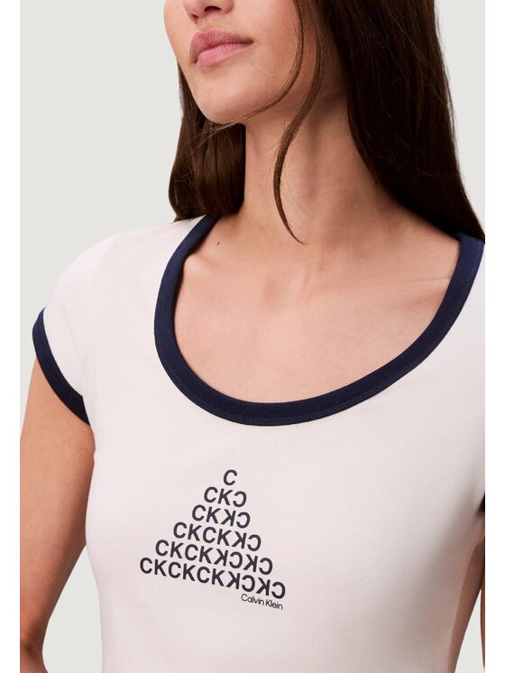 Calvin Klein Jeans Calvin Klein Jeans Canottiera SS PM C GRPHC SCP NK Bianco Casual Fit