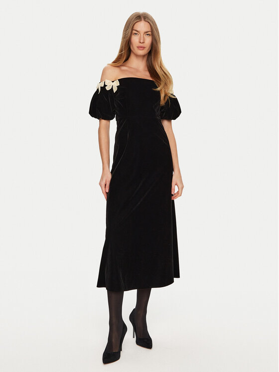 Eleh Eleh Коктейльна сукня E00202 Чорний Regular Fit