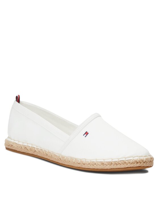 Tommy Hilfiger Tommy Hilfiger Espadrilky Basic Tommy Flat Espadrille FW0FW06497 Écru